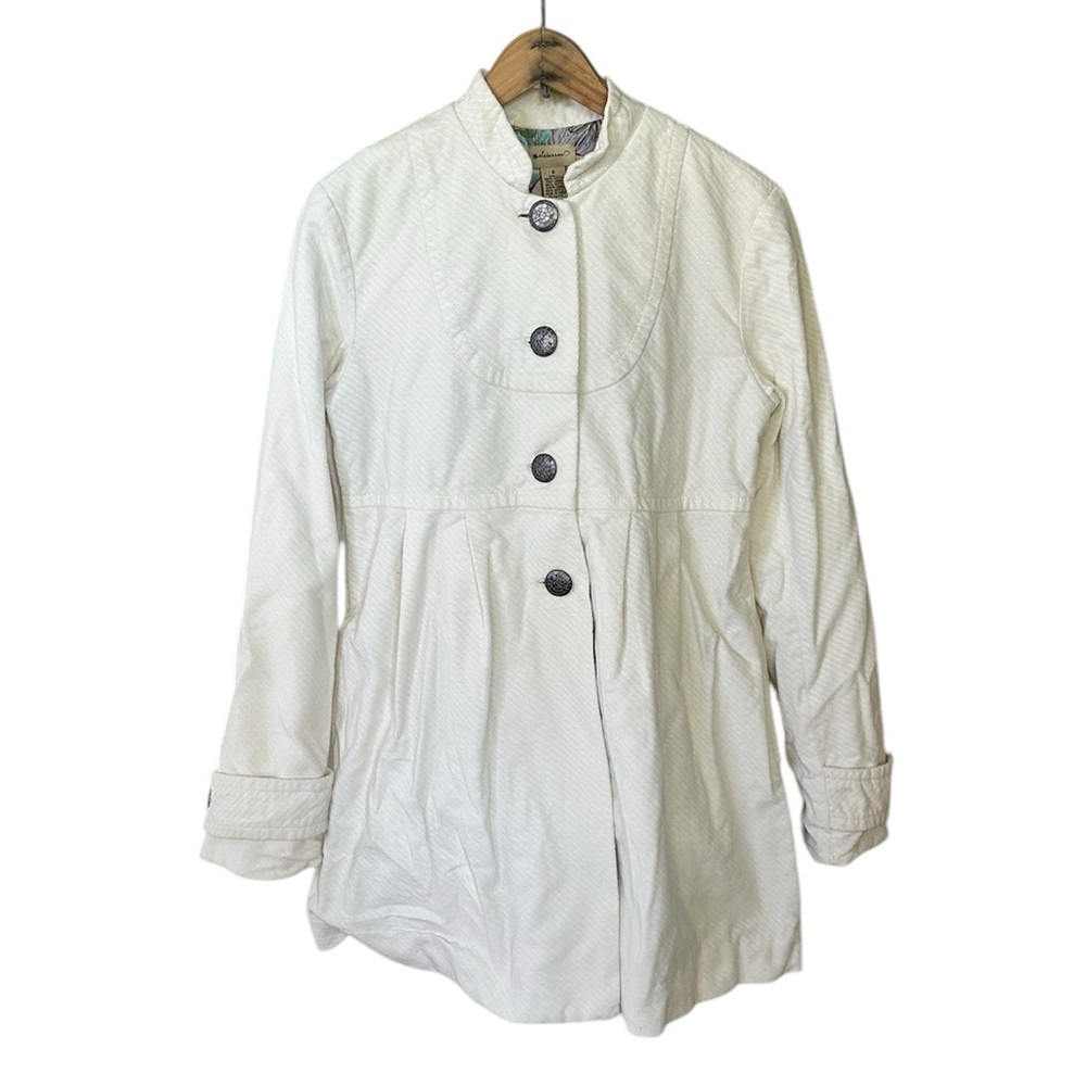 Elevenses for Anthropologie | Women’s winter white brushed cotton coat, size 6